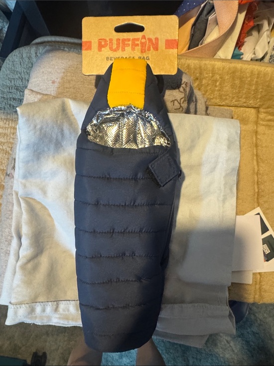 Puffin Other - Puffin Quilted Insulated Beverage Bag in Navy with Yellow Accent